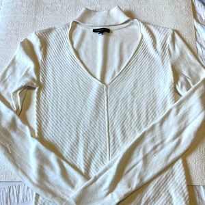 White Choker Long Sleeve Shirt